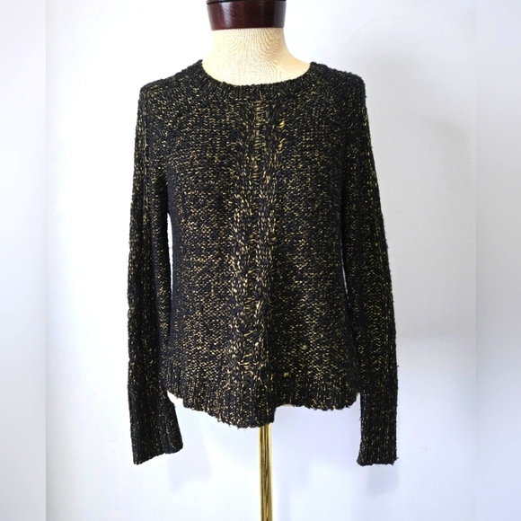 QED LONDON Black and Gold Knit Sweater. Size Small - Picture 1 of 9